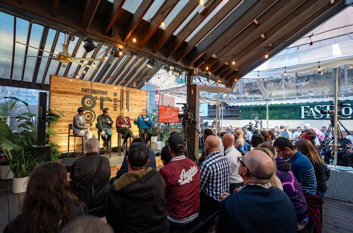 Crowd view of the Fast Company Grill leadership panel