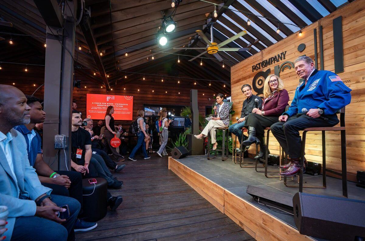Panelists engaging with the audience at the Fast Company Grill