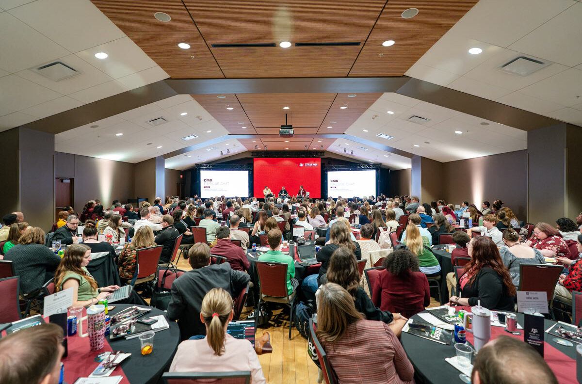 Texas A&M communicators fill a ballroom during the brand workshop