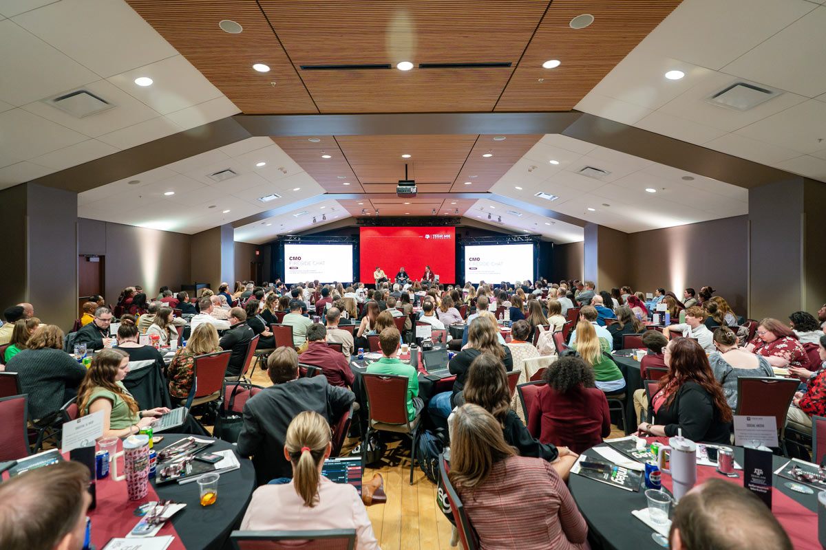 Texas A&M communicators fill a ballroom during the brand workshop
