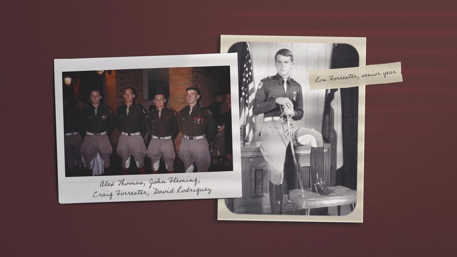 Historic photos of Ron Forrester in the Corps and his nephew Craig in the Corps