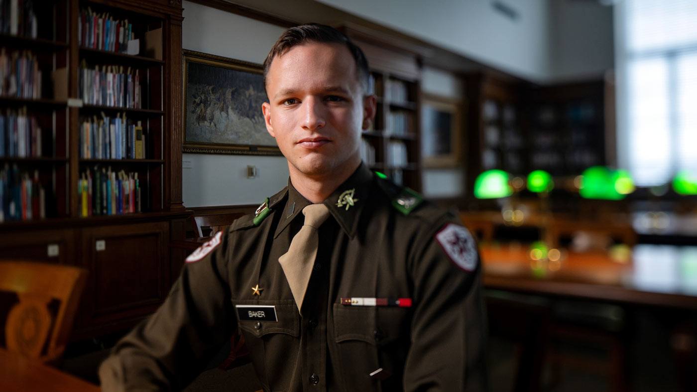 Portrait of cadet and history major Jackson Baker