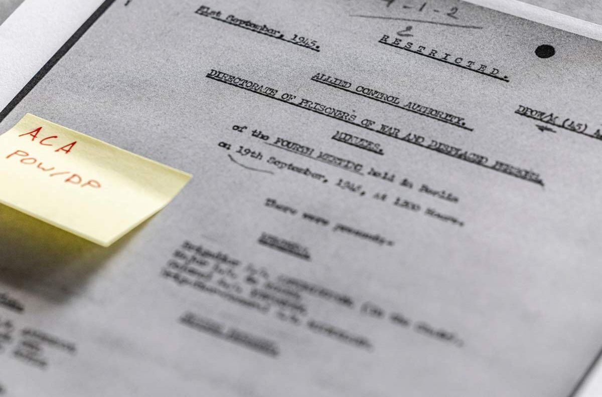 closeup of a POW report