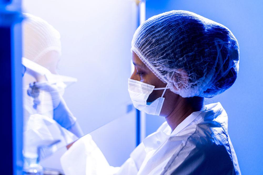 Woman in personal protective equipment