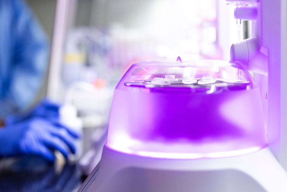 Colorful centrifuge spinning vials