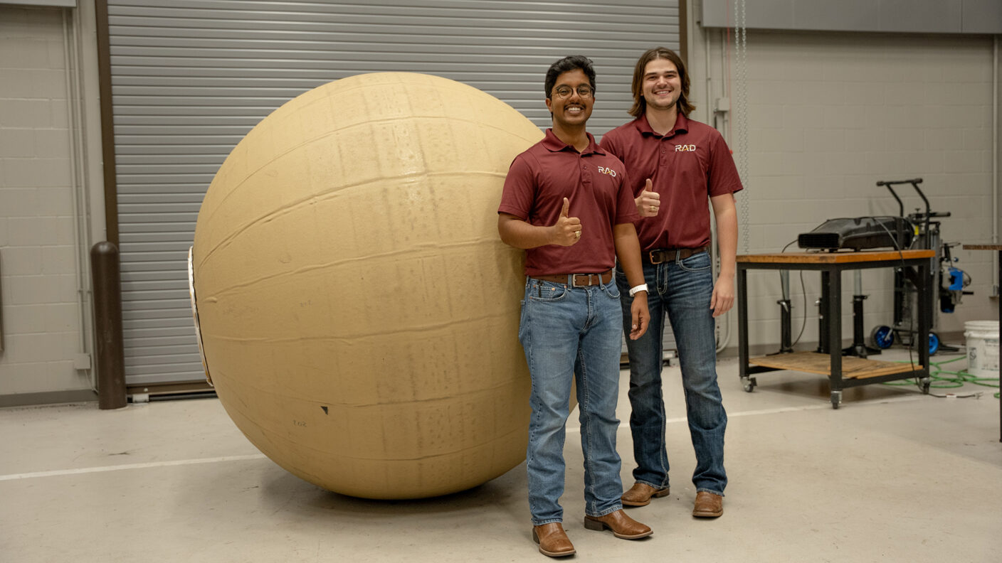 ishi Jangale and Derek Pravecek with RoboBall III
