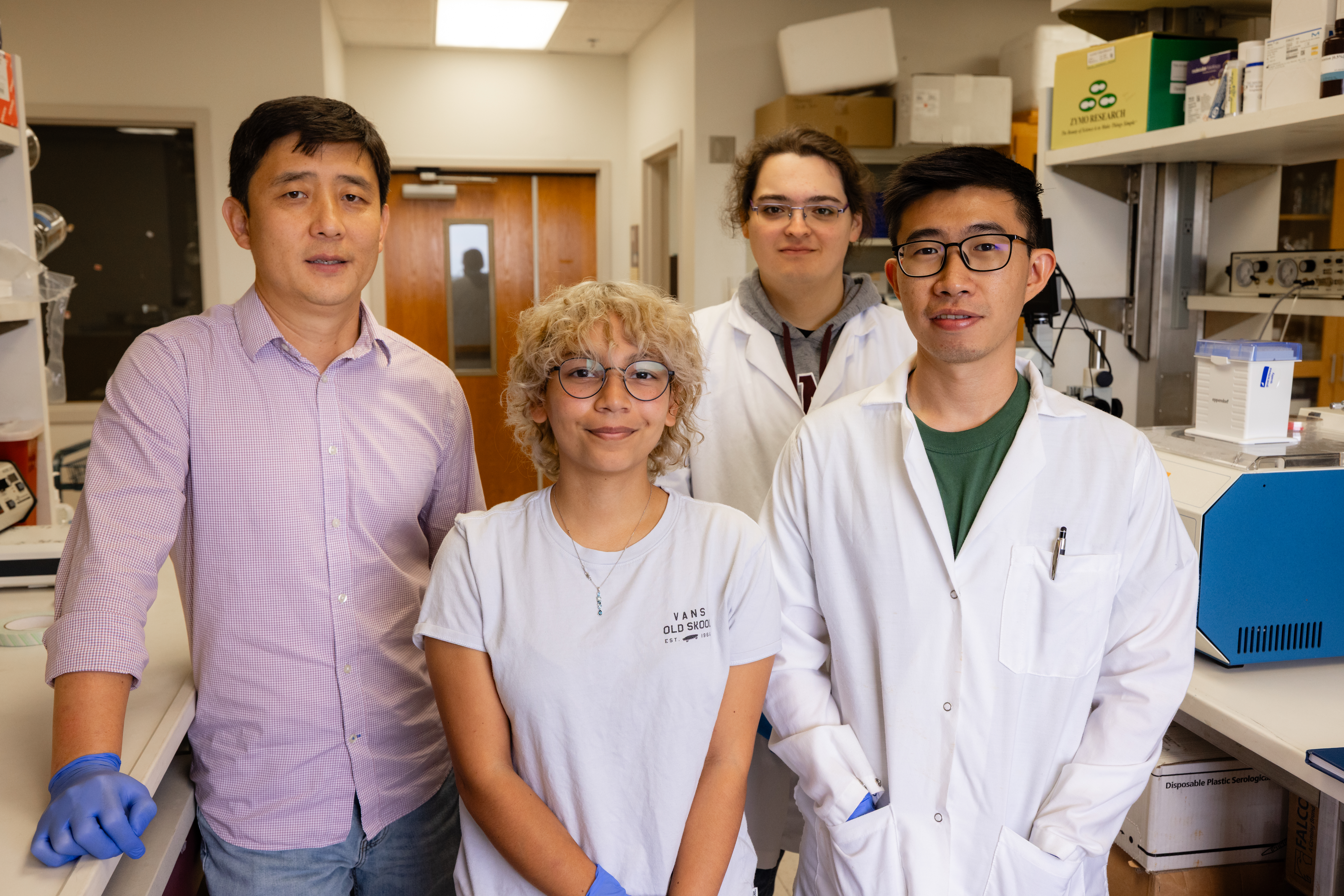 A photo of Dr. Wei Xu and his lab team.