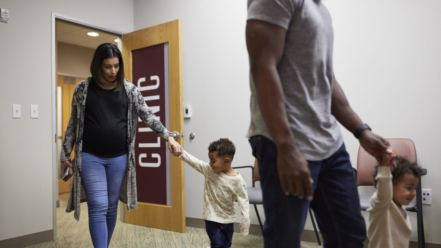 a family attending a Texas A&M Health clinic