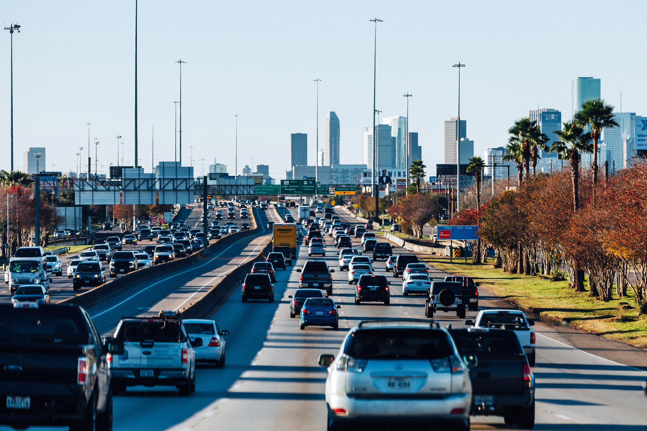 Interstate traffic. Houston, Texas, USA