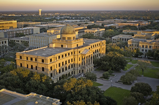 Arial view of the academic building.