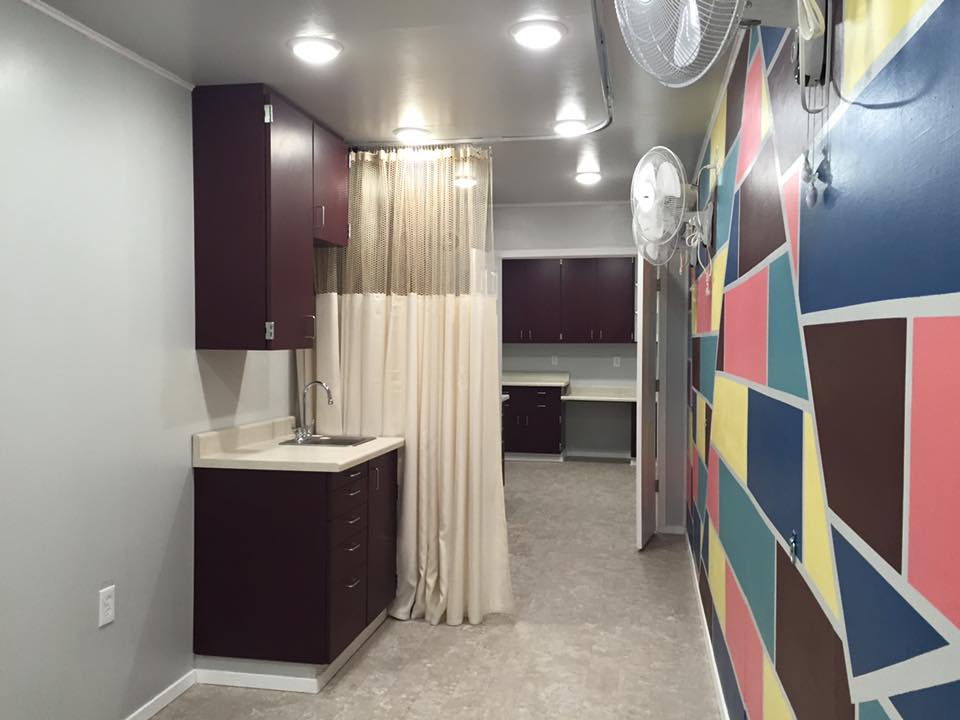Shipping container interior.