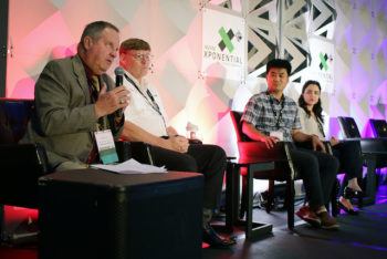 Bob Avant leads a panel on emerging drone technology in agriculture