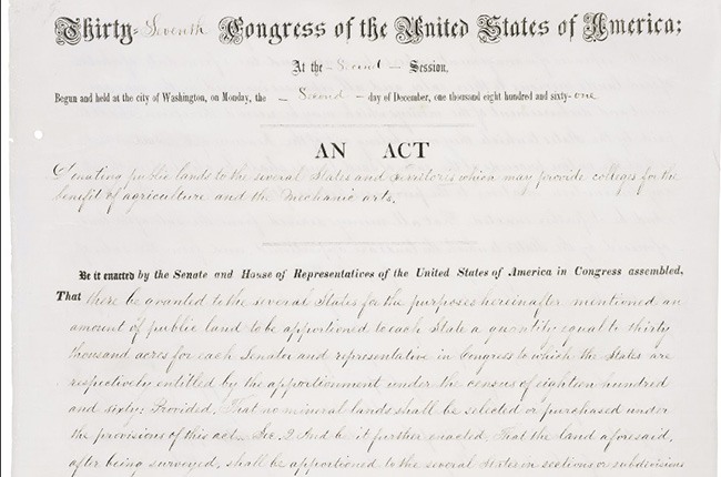 Original document for the Morrill Act.