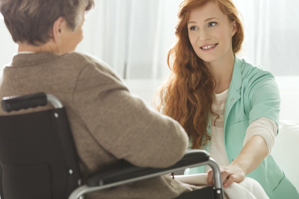 nurse and elderly woman