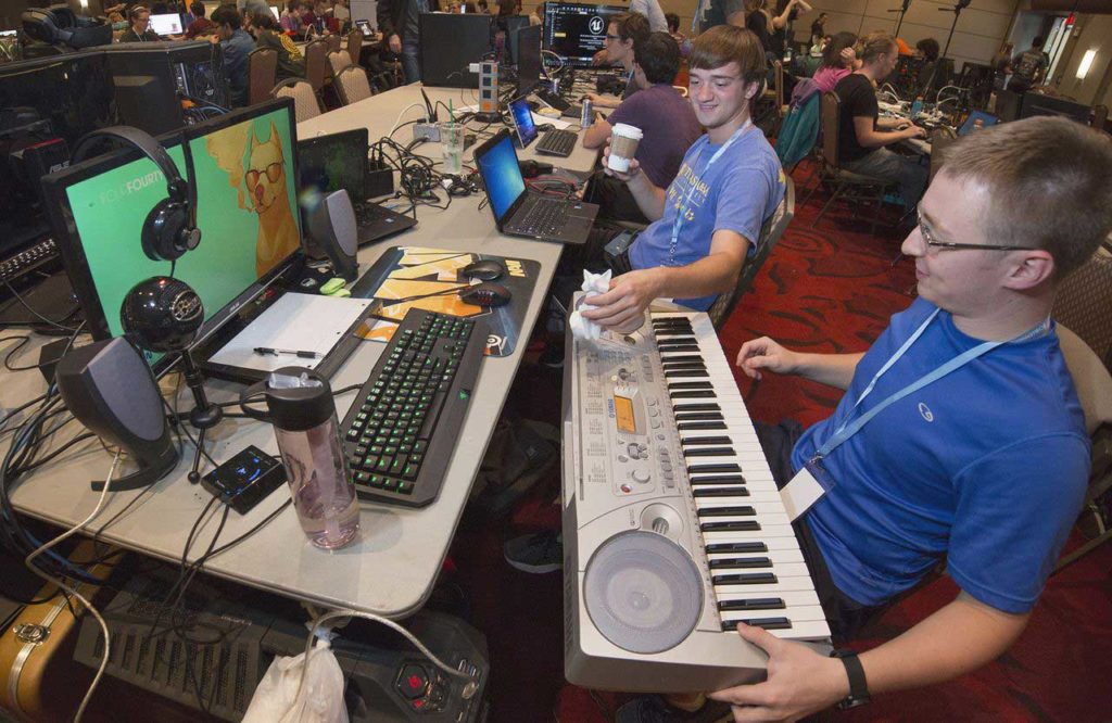 students working at chillennium