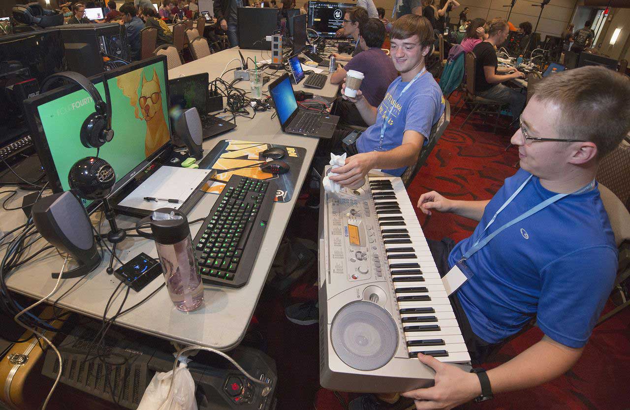 students working at chillennium