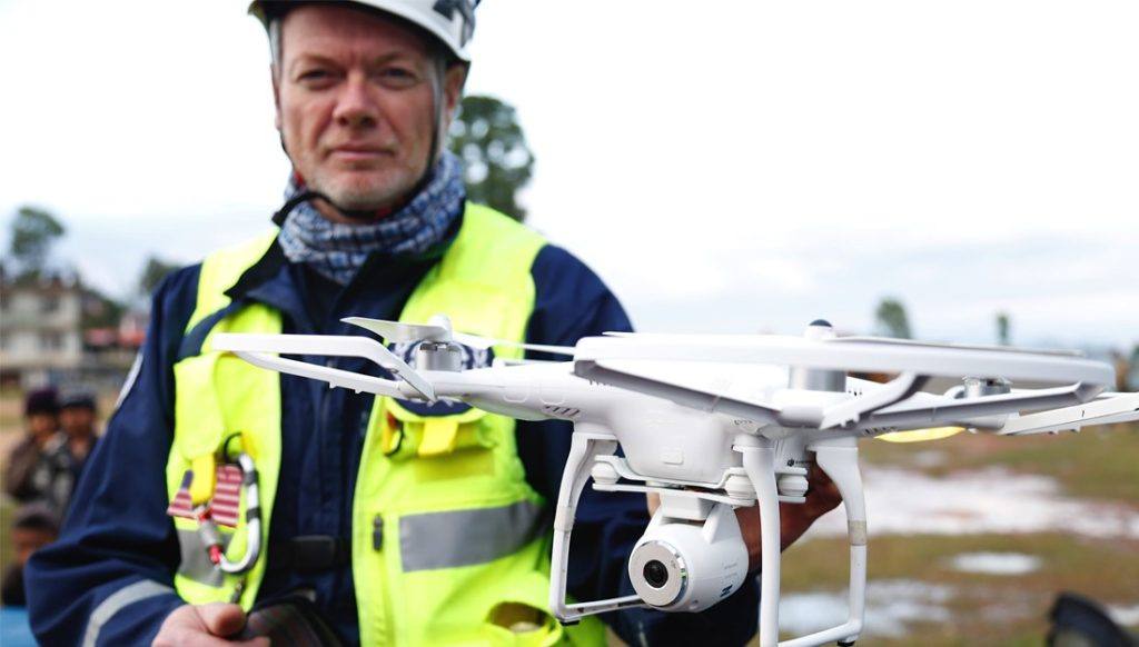 man with drone