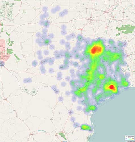 Texas A&M teacher heat map