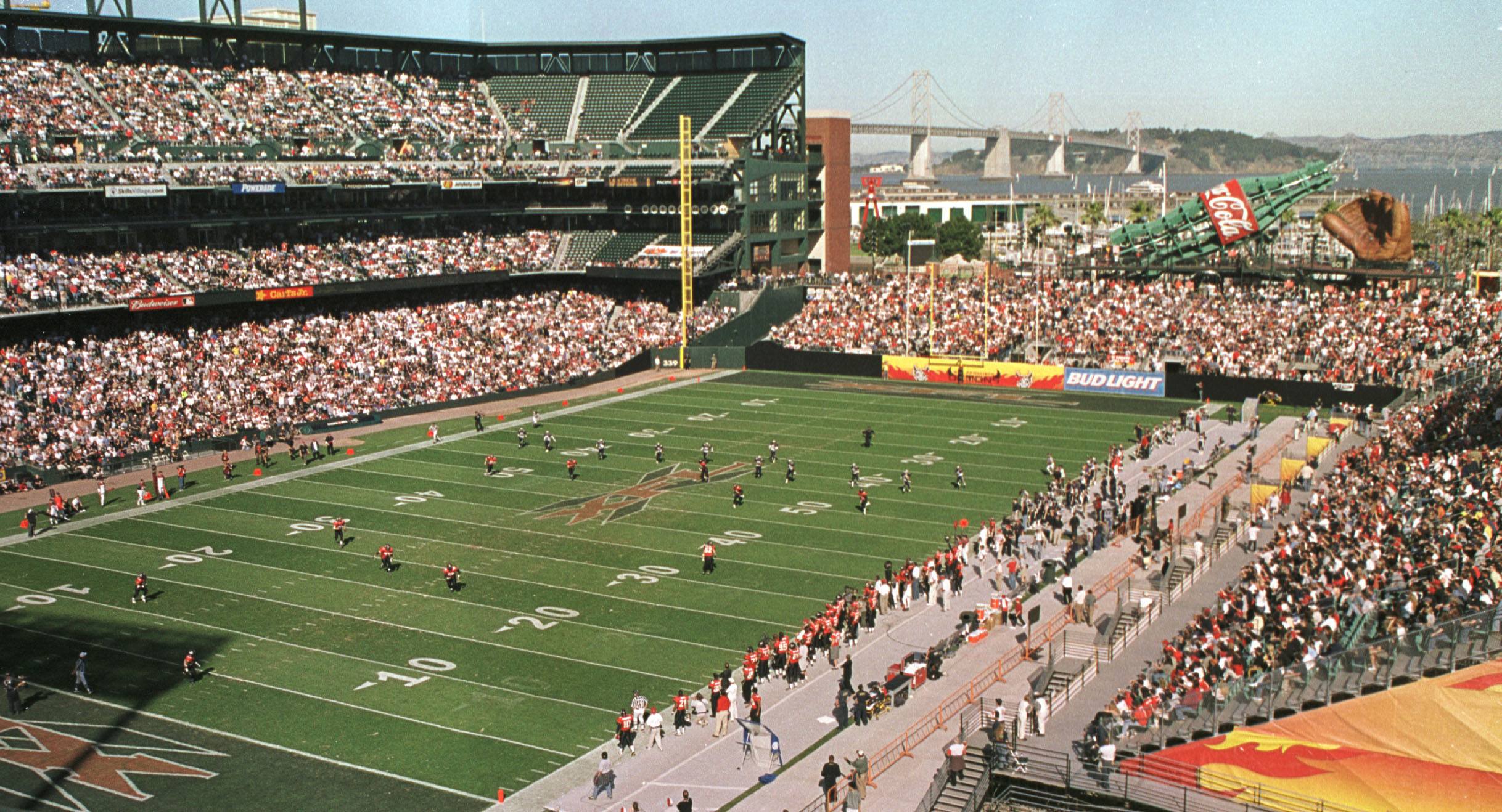 A general view of Pac Bell Park during the XFL game between the Los Angeles Xtreme and San Francisco Demons in San Francisco, California. The Demons won 16-15. Mandatory
