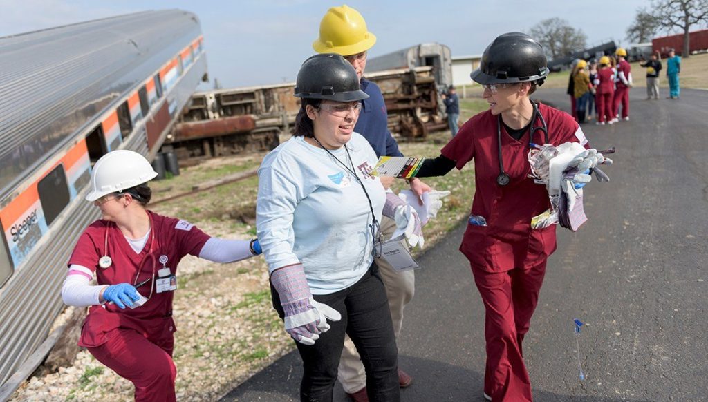 Texas A&M conducts the nation's largest student-led, interprofessional emergency response exercise. (Sam Craft/Health Science Center)