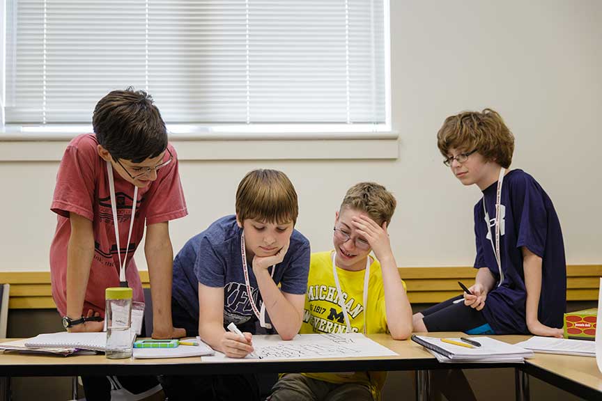 kids working together at P4C summer camp