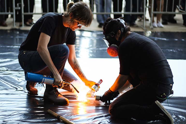 a group of engineering students at Texas A&M University has been working closely with an artist from New York to help her design a new smoke painting tool.