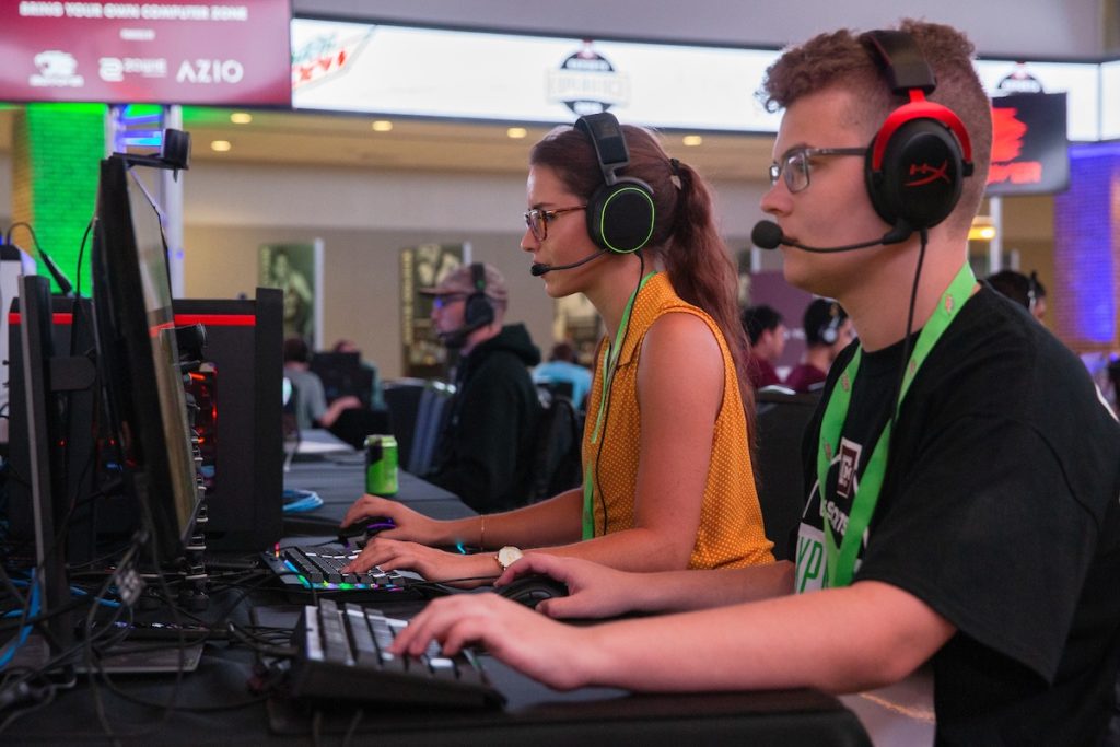 Gamers at the Texas A&M Esports Experience.