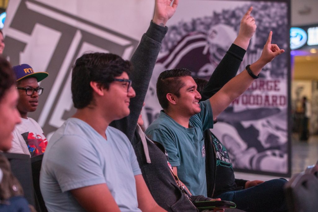 Gamers at the Texas A&M Esports Experience.