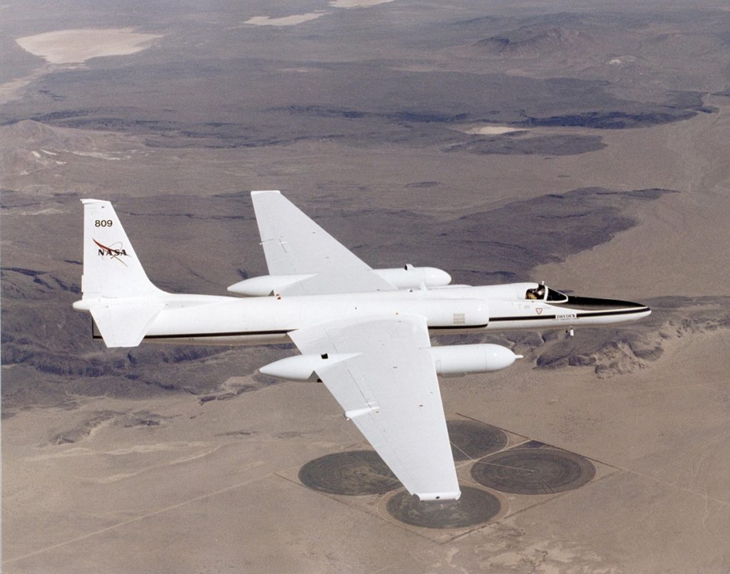 NASA’s high-altitude ER-2 research aircraft will be used to study the impact of strong summer storms on the stratosphere. (Jim Ross/NASA)